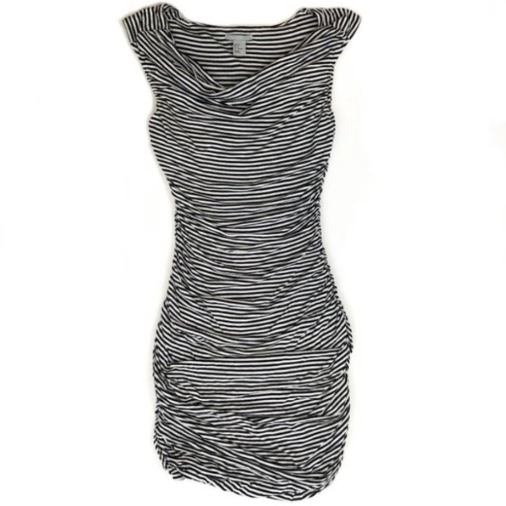 Striped H& M Bodycon Ruched Dress